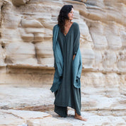 Valou Long Dress - Women - DS Double Saloo - S021 Dark Green Grey - n°74 E - Shop - 7400000136643