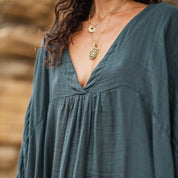 Valou Long Dress - Women - DS Double Saloo - S021 Dark Green Grey - n°74 E - Shop - 7400000136643