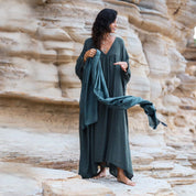 Valou Long Dress - Women - DS Double Saloo - S021 Dark Green Grey - n°74 E - Shop - 7400000136643