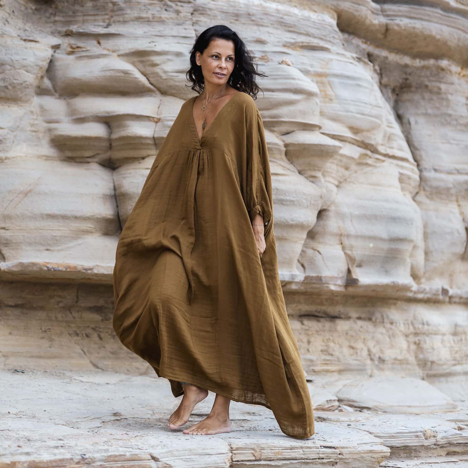 Valou Long Dress - Women - DS Double Saloo - S050 Antique Bronze - n°74 E - Shop - 7400000136644