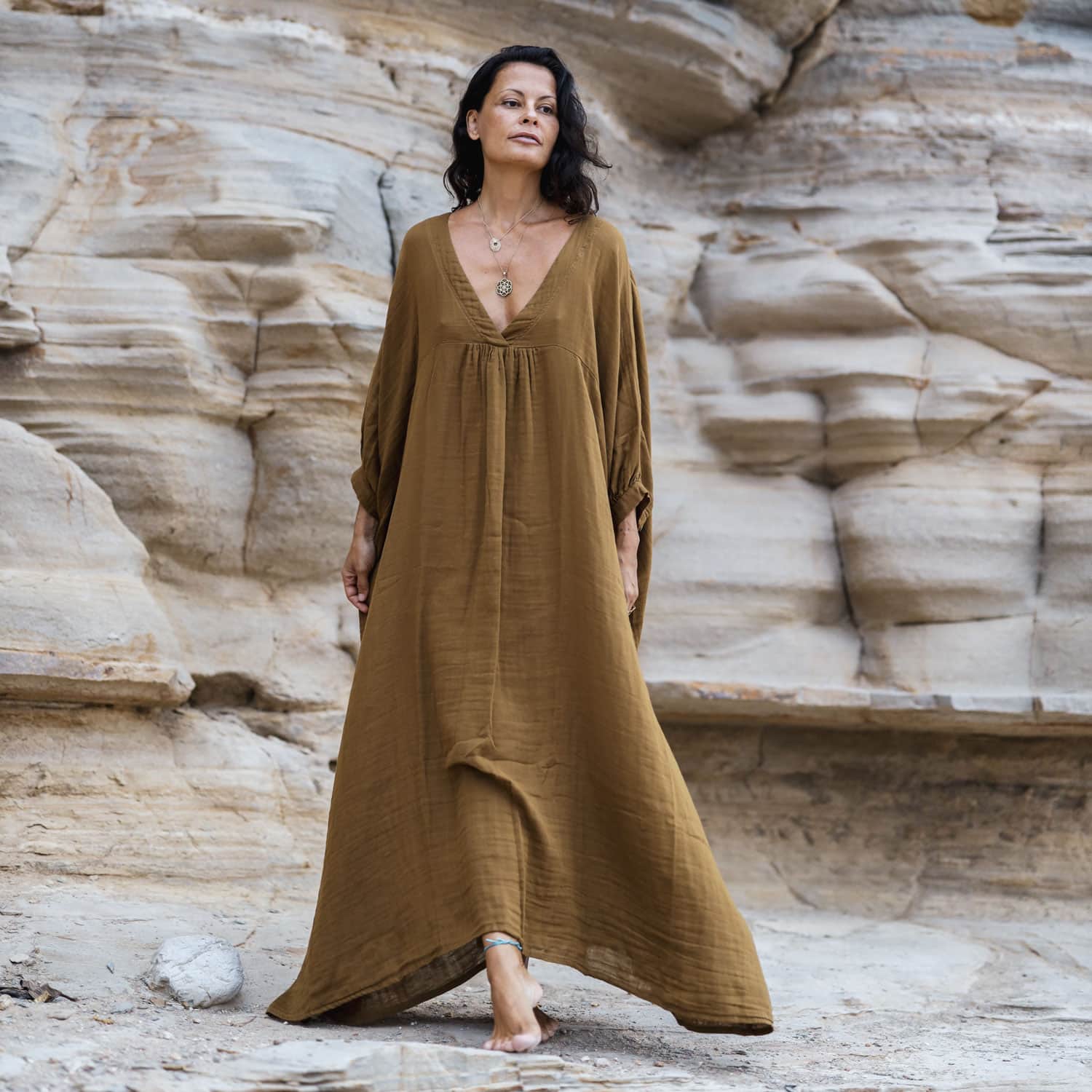 Valou Long Dress - Women - DS Double Saloo - S050 Antique Bronze - n°74 E - Shop - 7400000136644