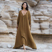 Valou Long Dress - Women - DS Double Saloo - S050 Antique Bronze - n°74 E - Shop - 7400000136644