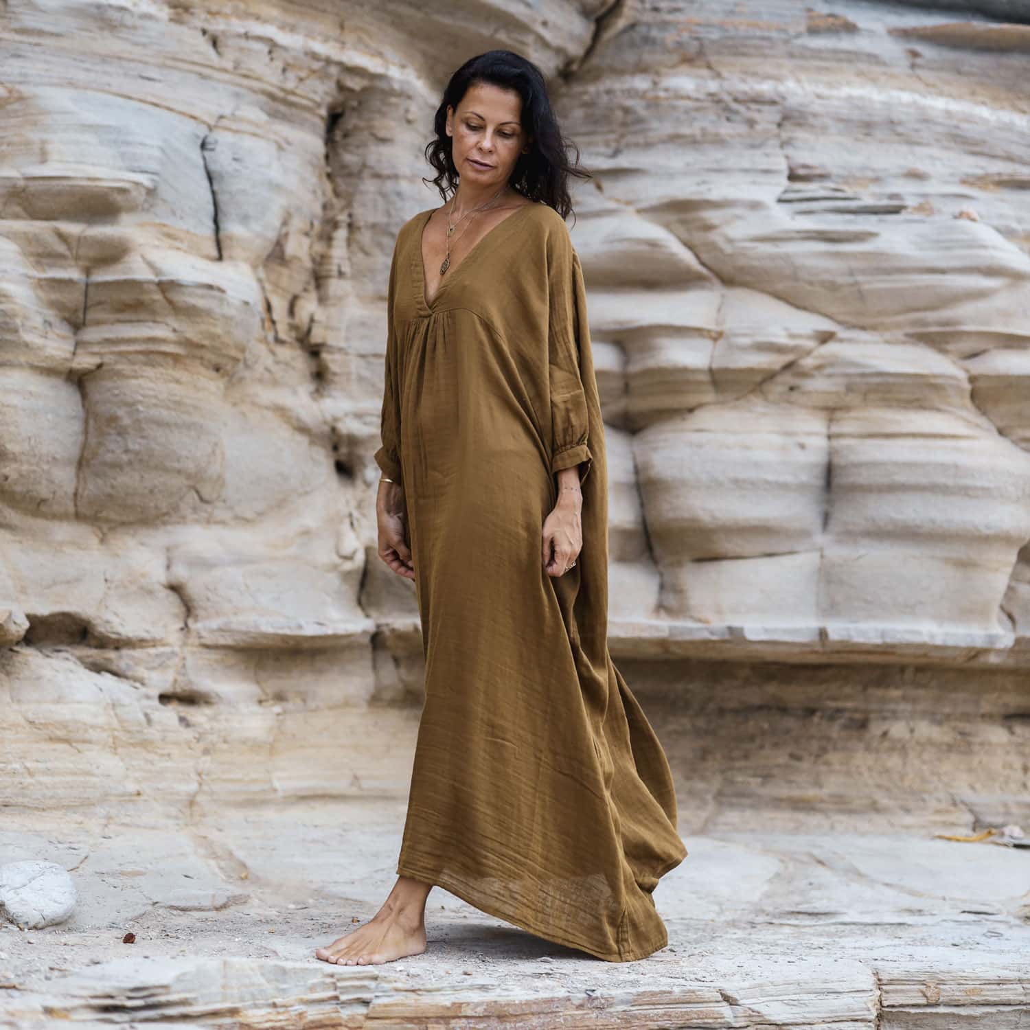 Valou Long Dress - Women - DS Double Saloo - S050 Antique Bronze - n°74 E - Shop - 7400000136644