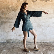 Yoko Kimono - Women - HS Habotai Silk 40 - S021 Dark Green Grey - n°74 E - Shop - 7400000136582