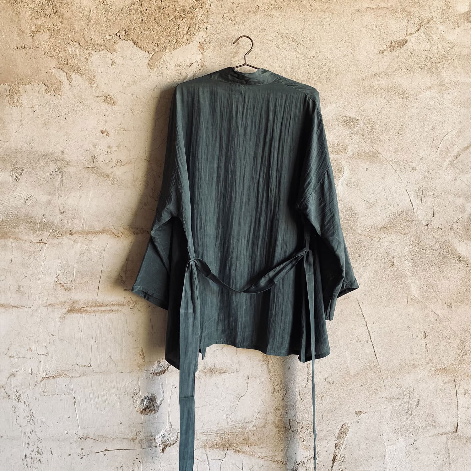Yoko Kimono - Women - HS Habotai Silk 40 - S021 Dark Green Grey - n°74 E - Shop - 7400000136582