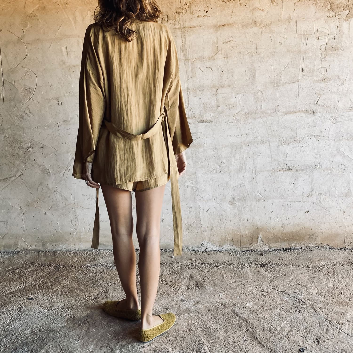 Yoko Kimono - Women - HS Habotai Silk 40 - S050 Antique Bronze - n°74 E - Shop - 7400000136584