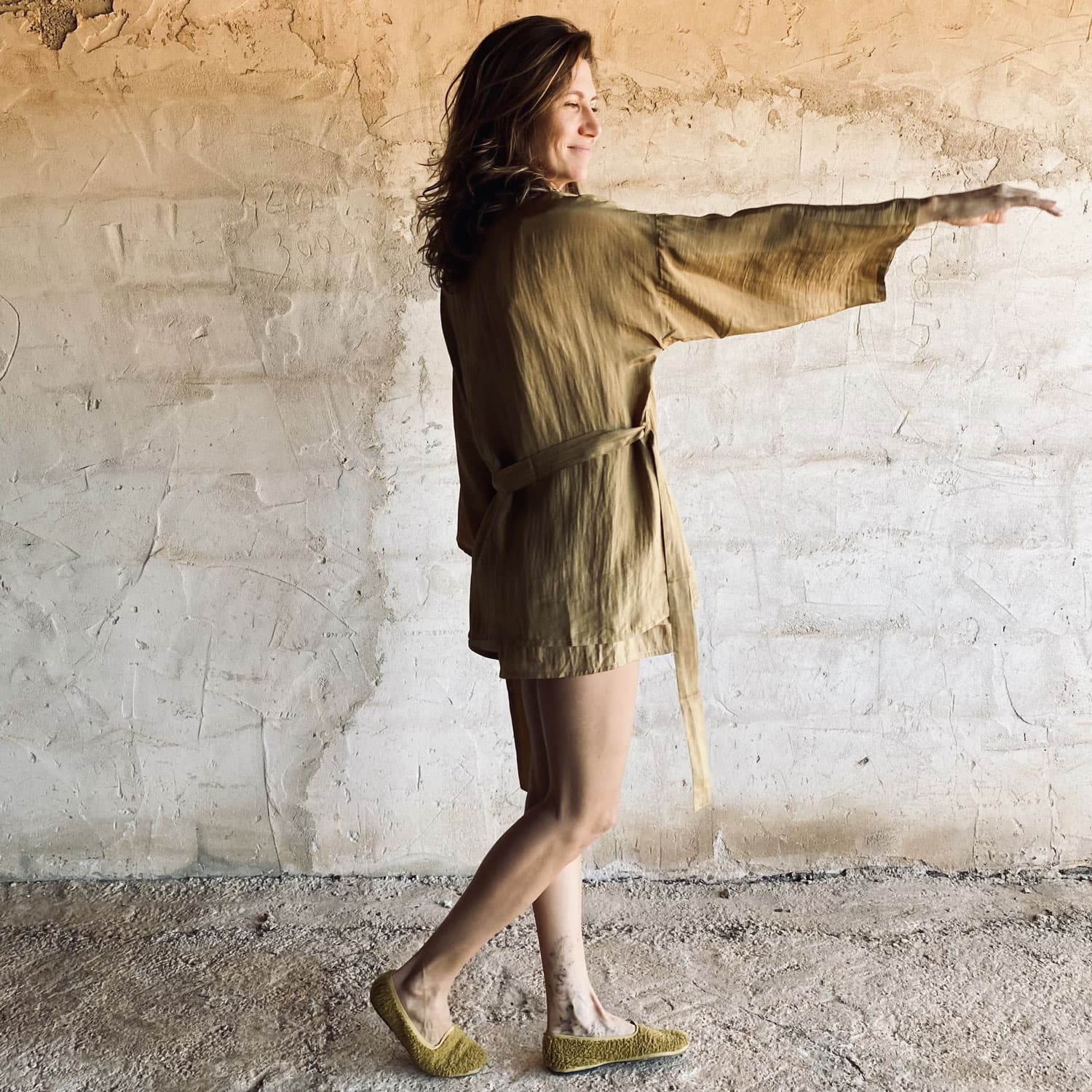 Yoko Kimono - Women - HS Habotai Silk 40 - S050 Antique Bronze - n°74 E - Shop - 7400000136584