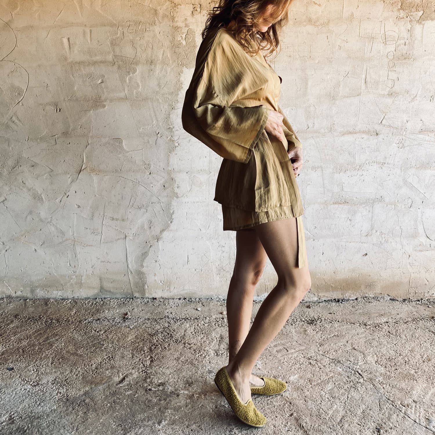 Yoko Kimono - Women - HS Habotai Silk 40 - S050 Antique Bronze - n°74 E - Shop - 7400000136584