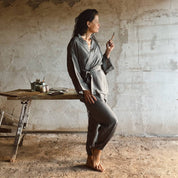 Yoko Kimono - Women - HS Habotai Silk 40 - S045 Stone Grey