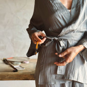 Yoko Kimono - Women - HS Habotai Silk 40 - S045 Stone Grey