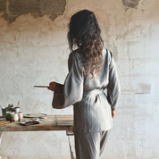 Yoko Kimono - Women - HS Habotai Silk 40 - S045 Stone Grey