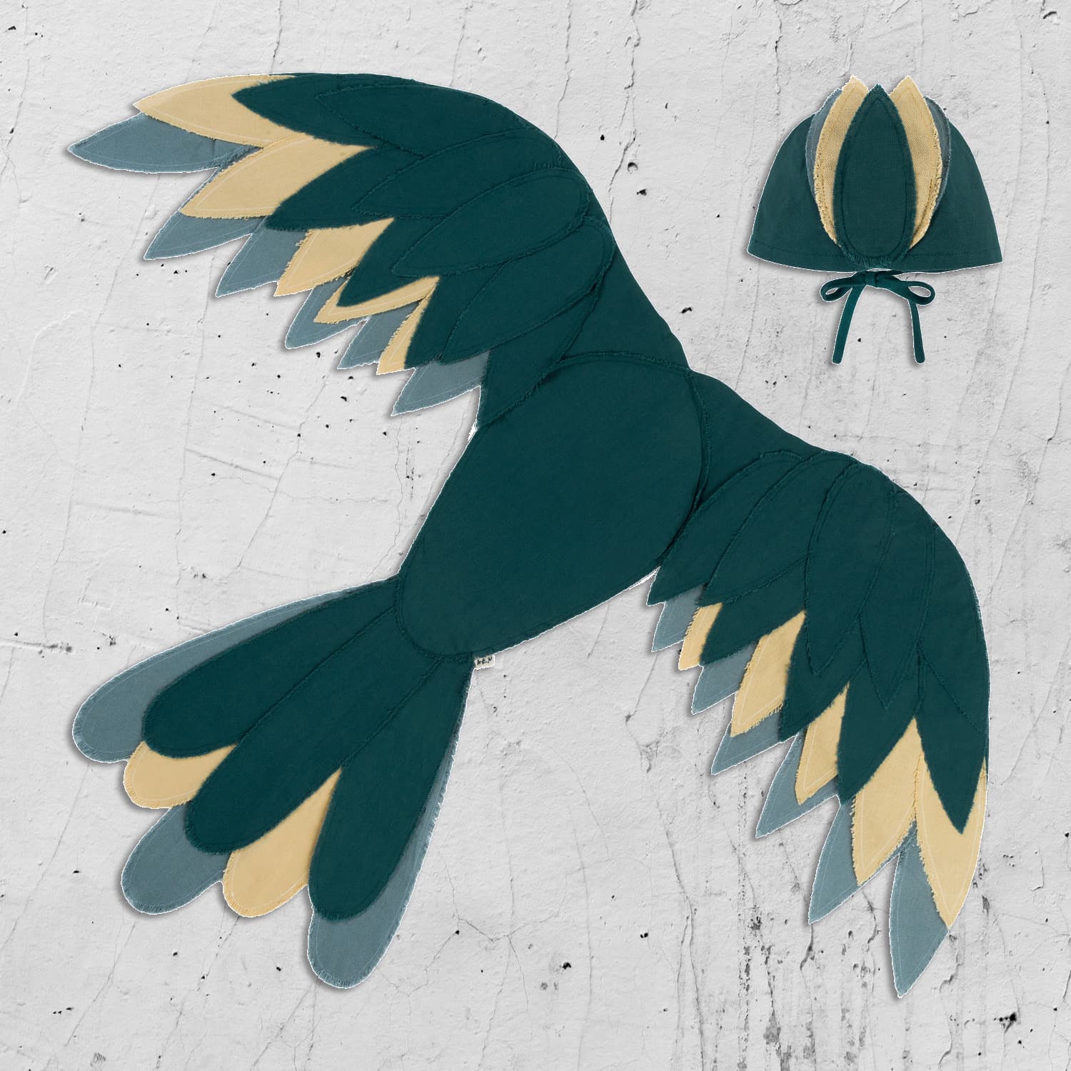 Numero 74 - Phoenix Bird Wings - Teal Blue - S022