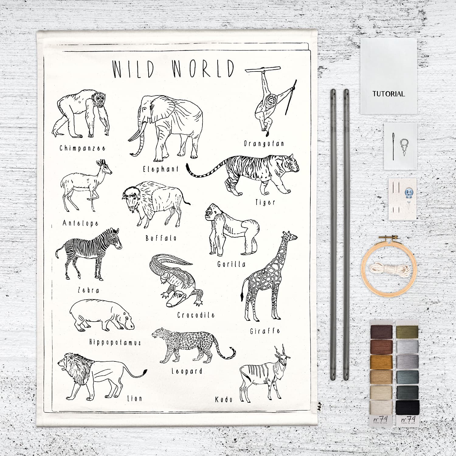 Numero 74 - School Poster Kit Wild Animals - Natural-Multicolor - D11