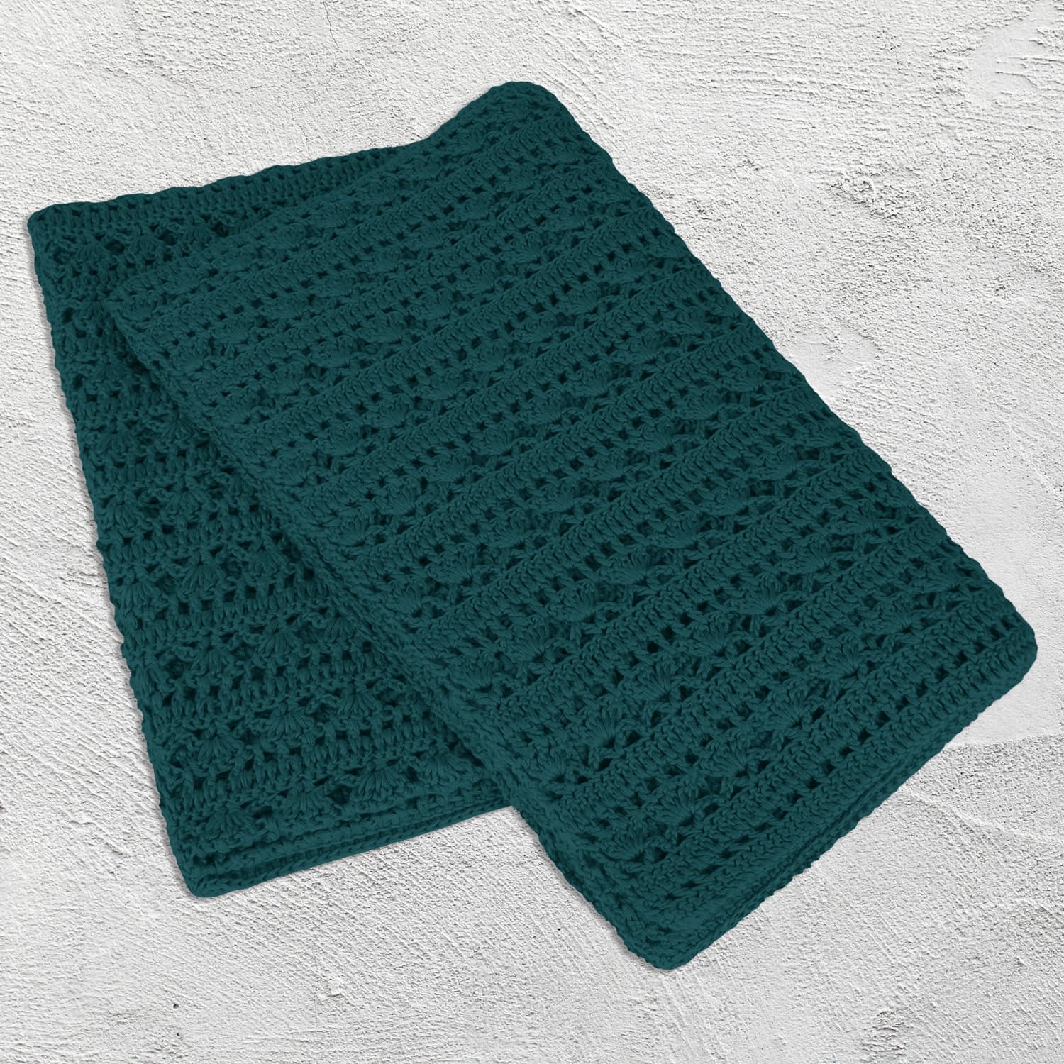 Numero 74 - Tara Crochet Blanket - Teal Blue - S022