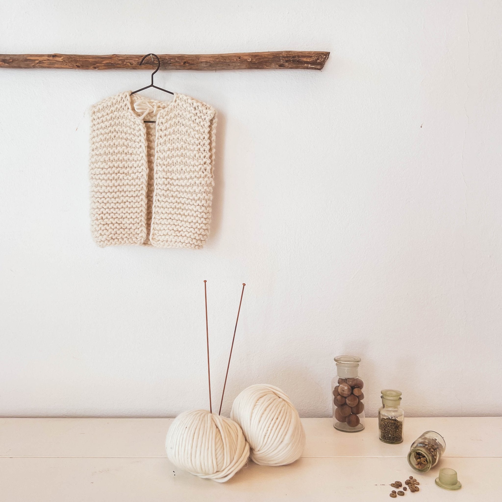 Andrea Gilet - Kids - WA Wool Alpaca - S000 Natural - n°74 E - Shop - 7400000135597