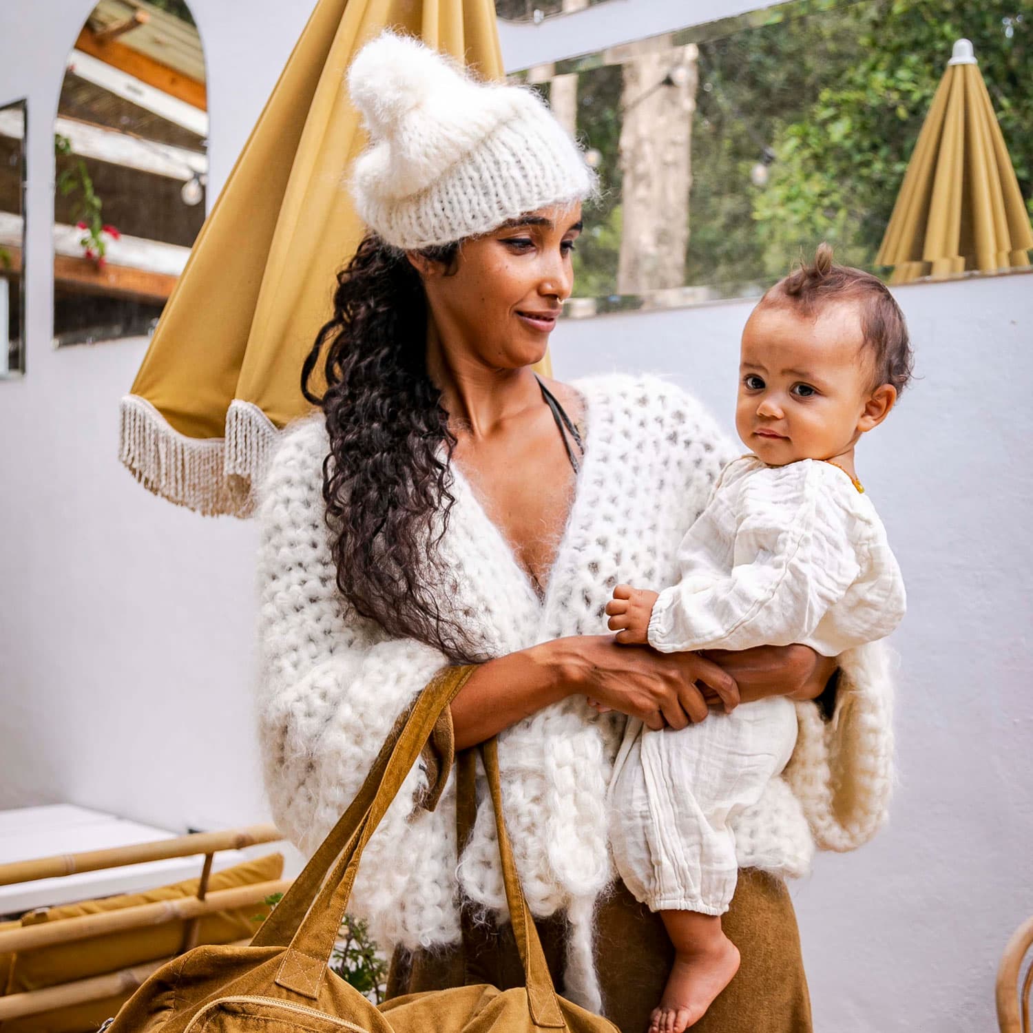 Atelier Pompom Beanie - Women - MO Mohair - S000 Natural - n°74 E - Shop - 7400000133819