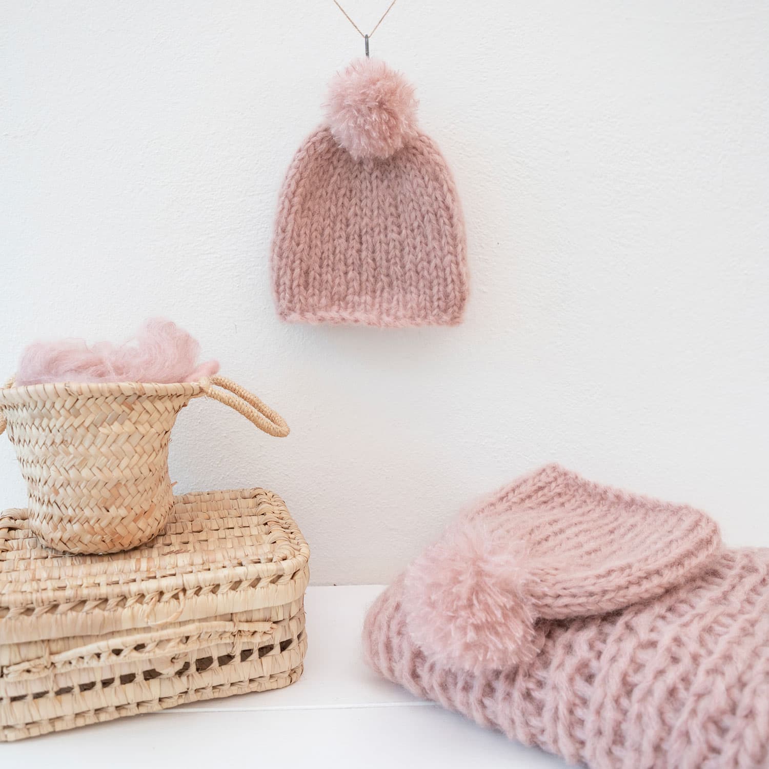 Atelier Pompom Beanie - Women - MO Mohair - S007 Dusty Pink - n°74 E - Shop - 7400000133820