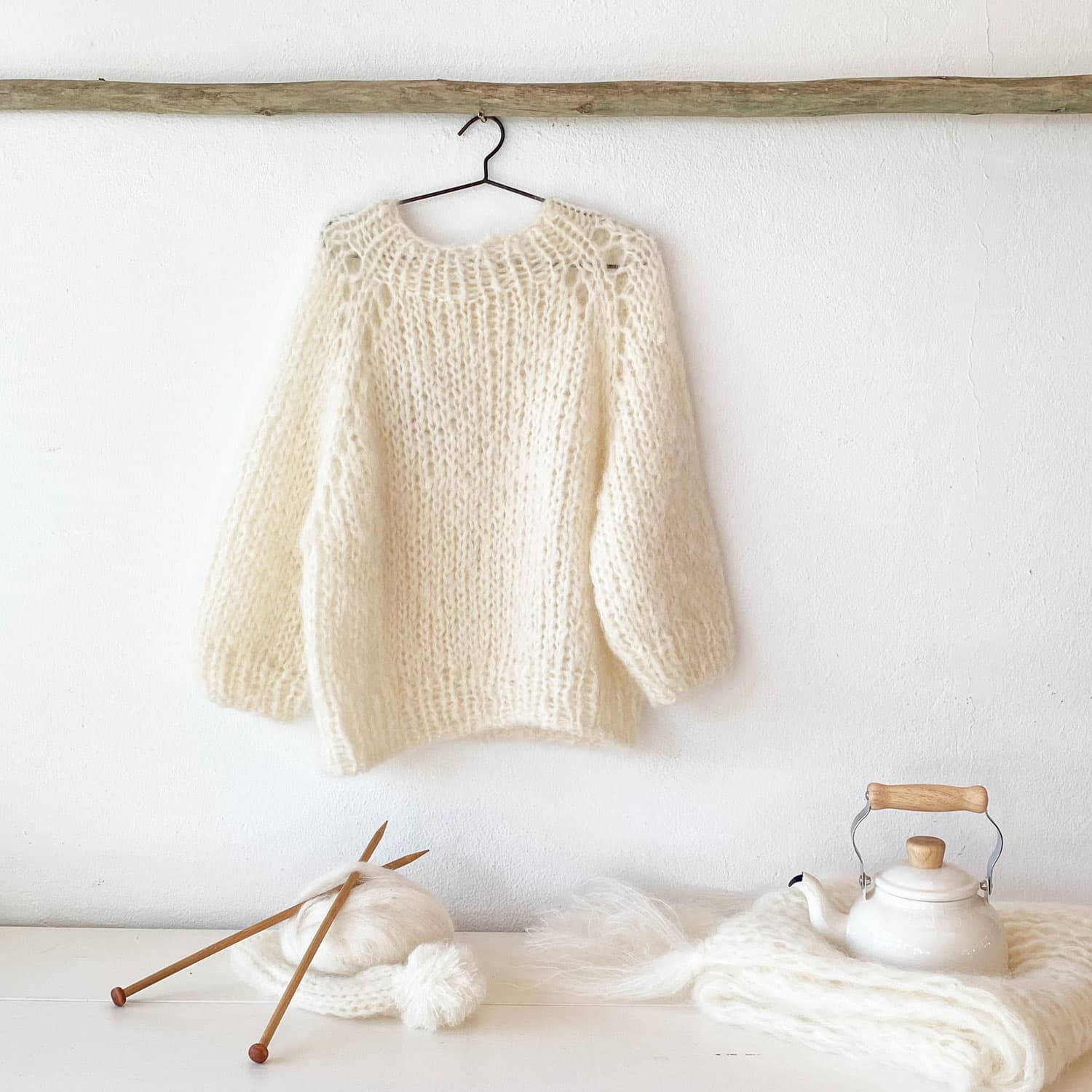 Atelier Sweater - Women - MO Mohair - S000 Natural - n°74 E - Shop - 7400000135054