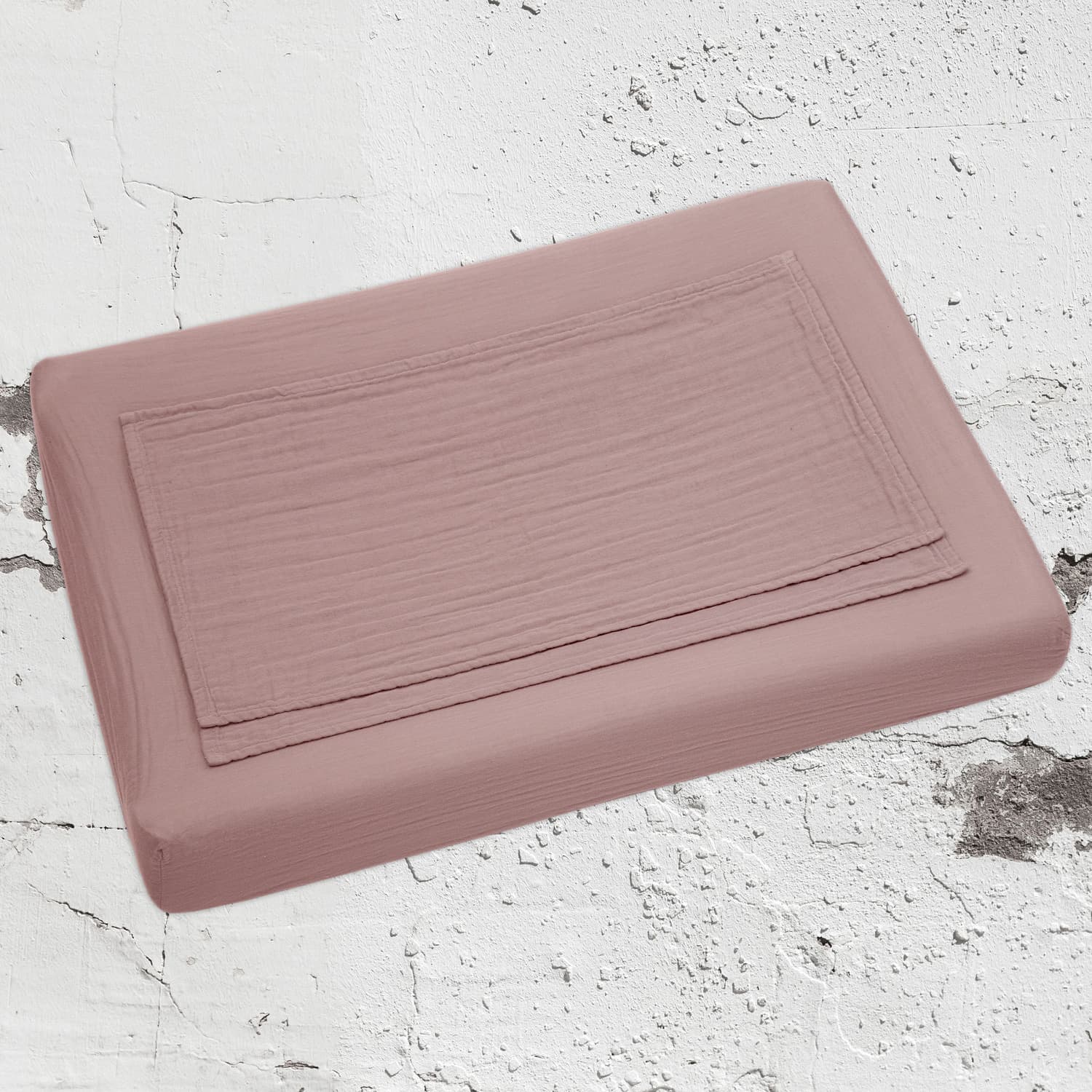 Changing Pad Fitted Cover - DS Double Saloo - S007 Dusty Pink - n°74 E - Shop - 7400000097155