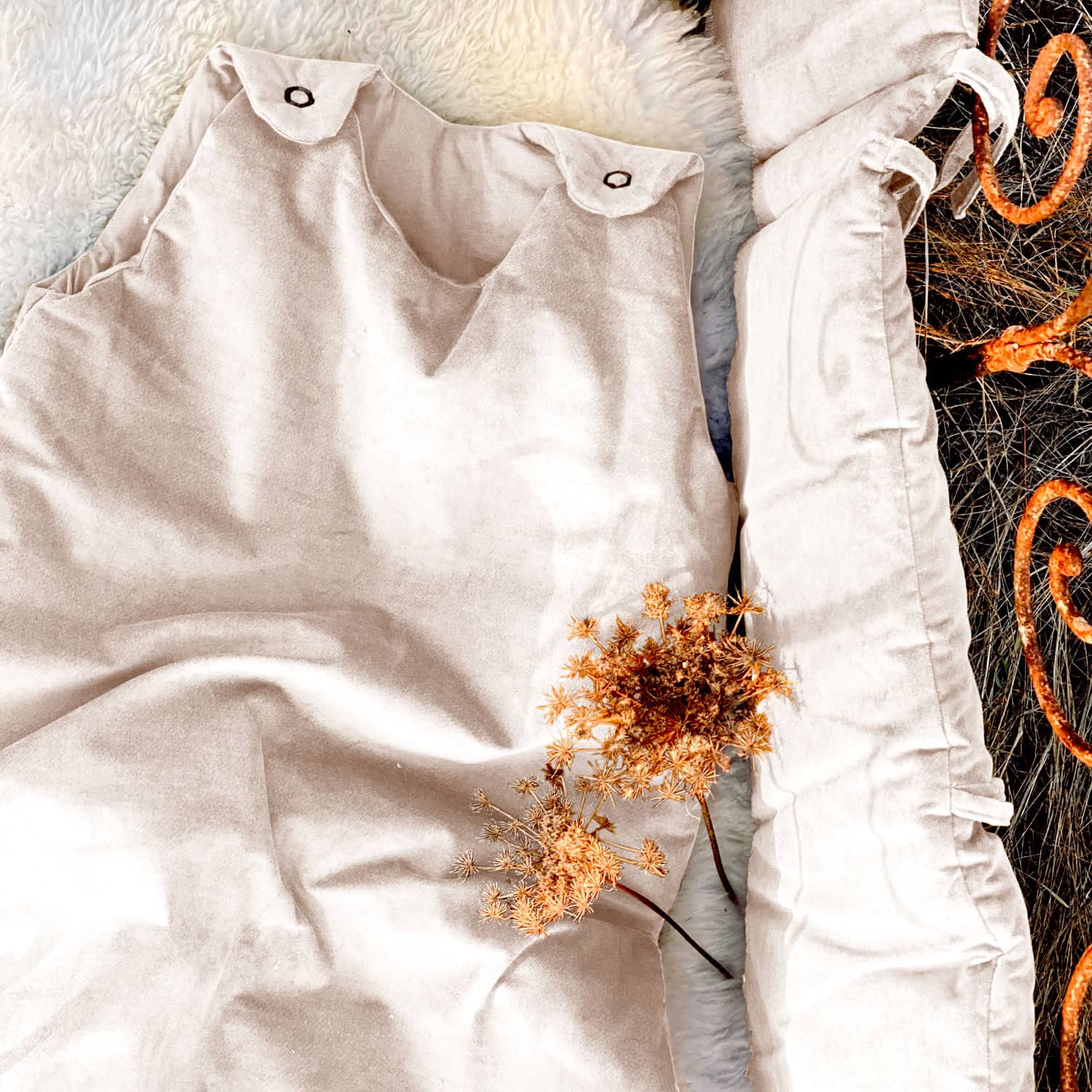 Cot Bumper - WV Woven Velvet - S018 Powder - n°74 E - Shop - 7400000134044