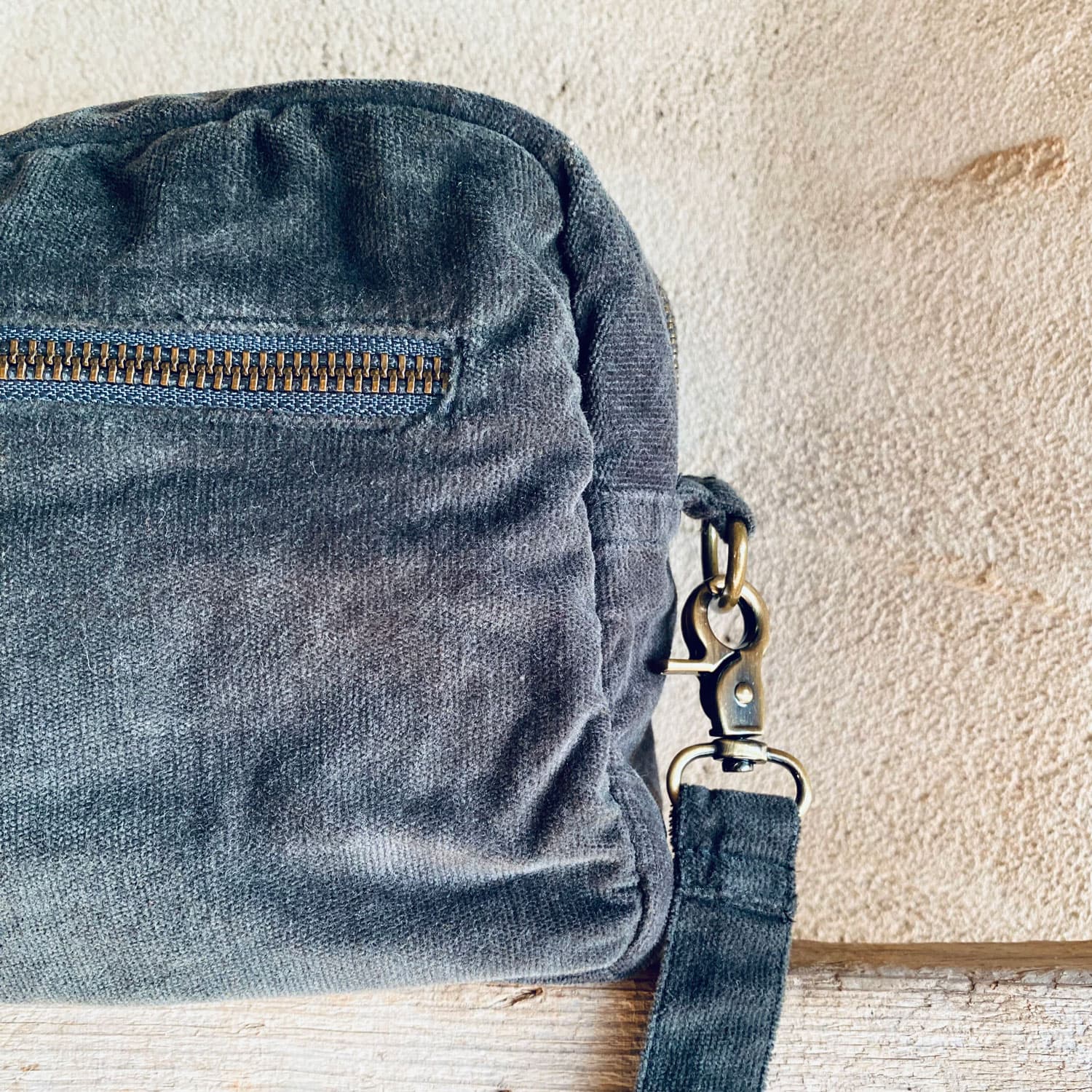 Daily Bag  - WV Woven Velvet - S021 Dark Green Grey