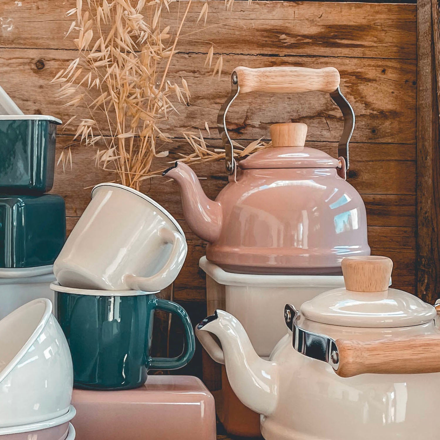 Enamel Retro Teapot - S007 Dusty Pink - n°74 E - Shop - 7400000133960