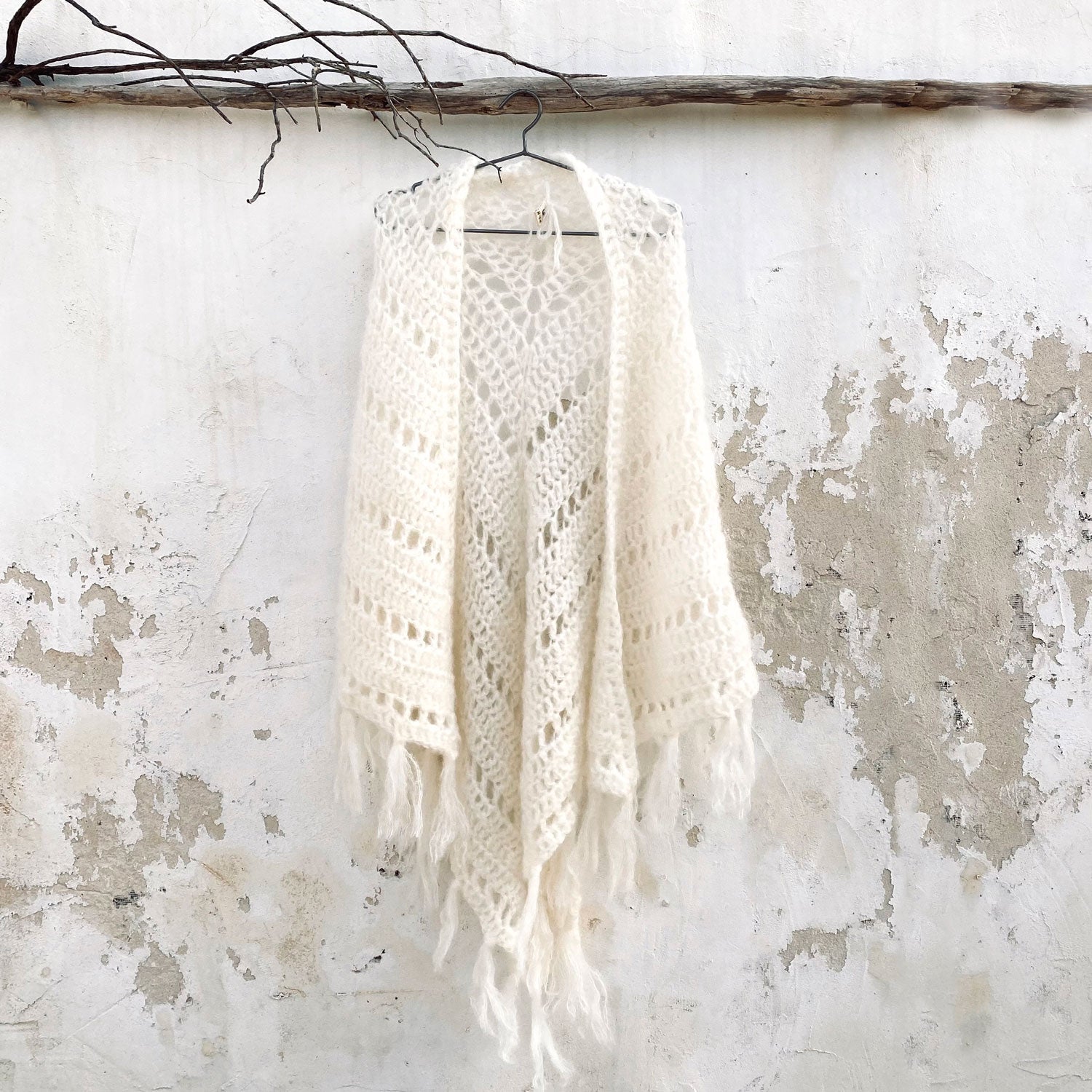 Juliana Crochet Shawl - Women - MO Mohair - S000 Natural - n°74 E - Shop - 7400000136341