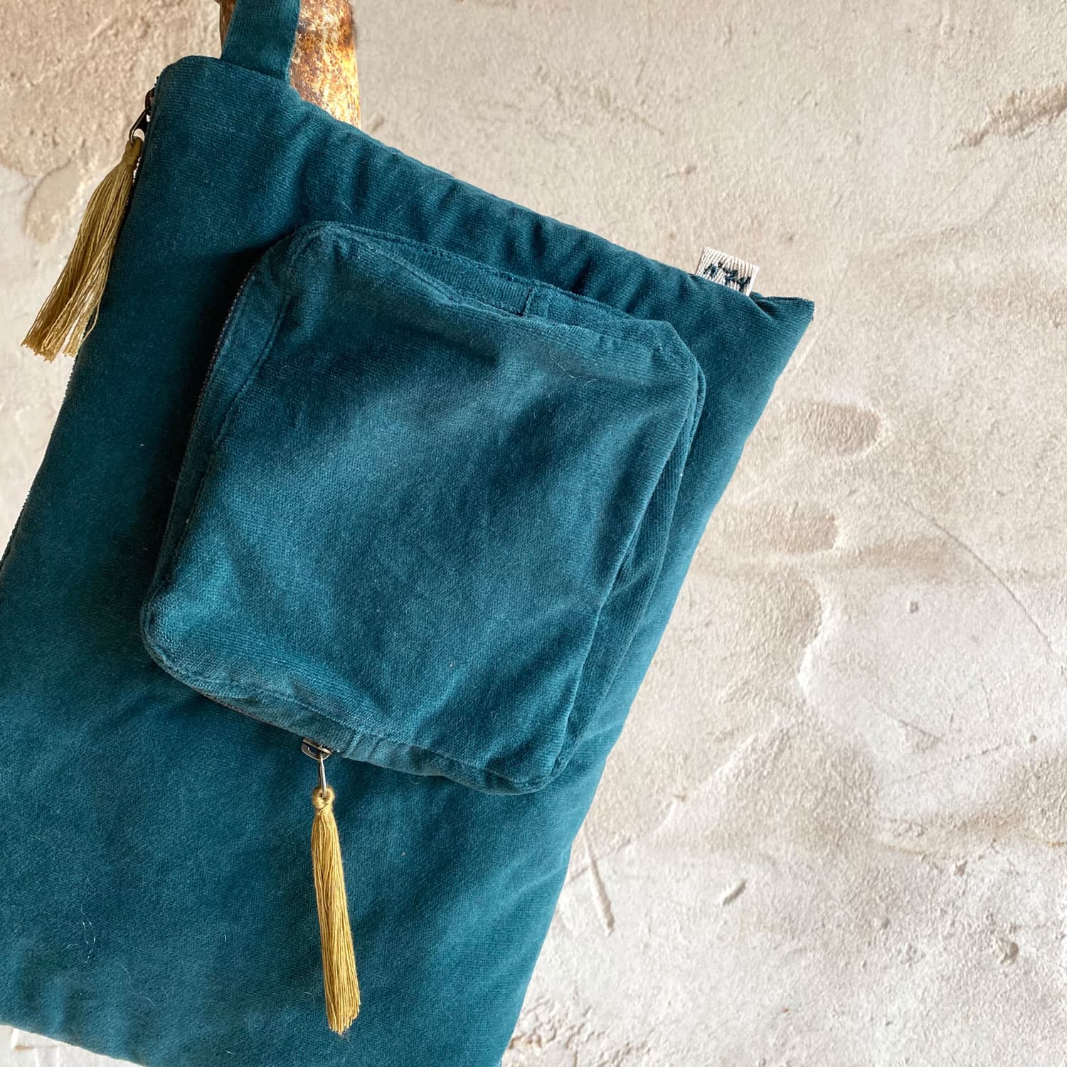 Laptop Case  - WV Woven Velvet - S022 Teal Blue