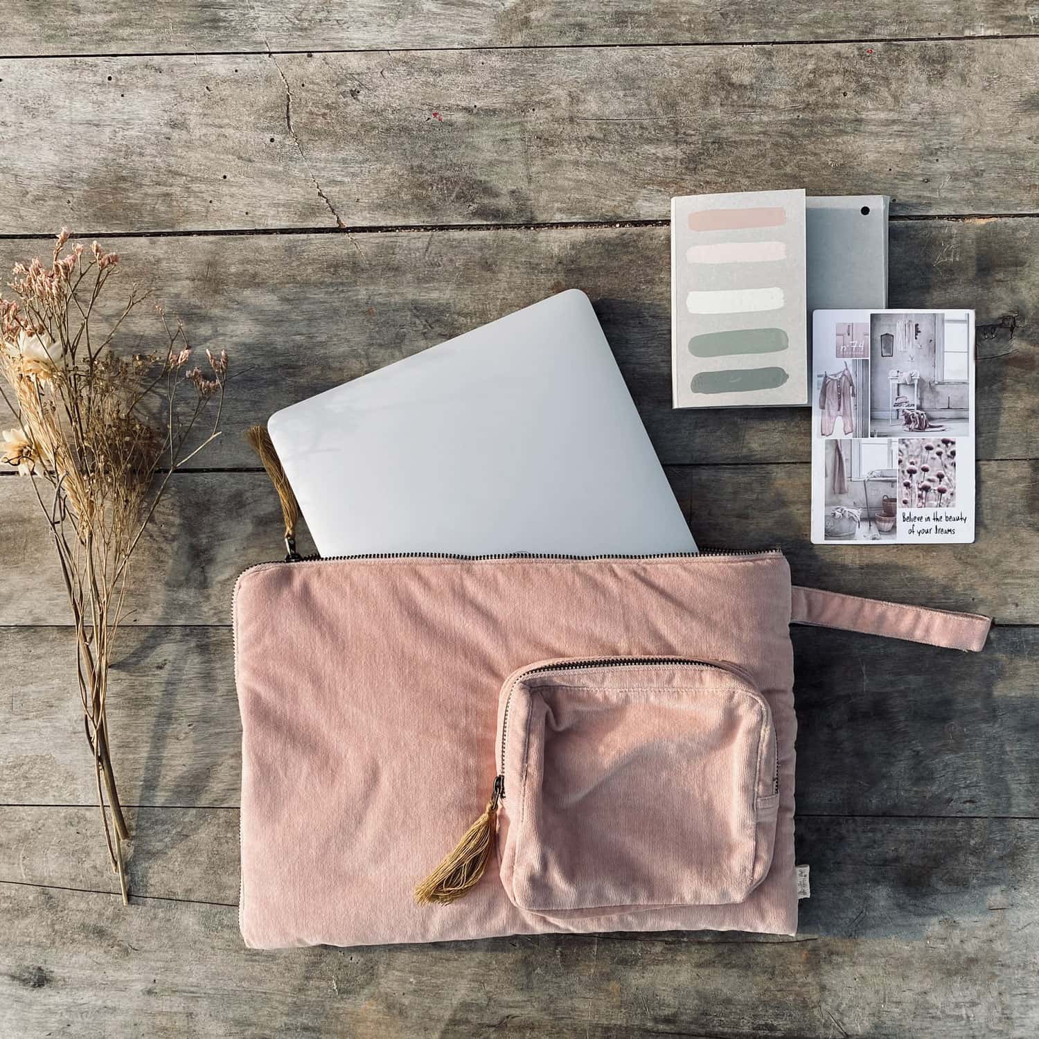Laptop Case - WV Woven Velvet - S007 Dusty Pink - n°74 E - Shop - 7400000136373