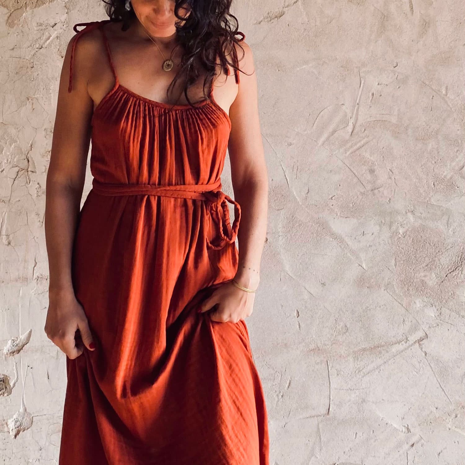 Mia Long Dress - Women - DS Double Saloo - S051 Terracotta - n°74 E - Shop - 7400000136400