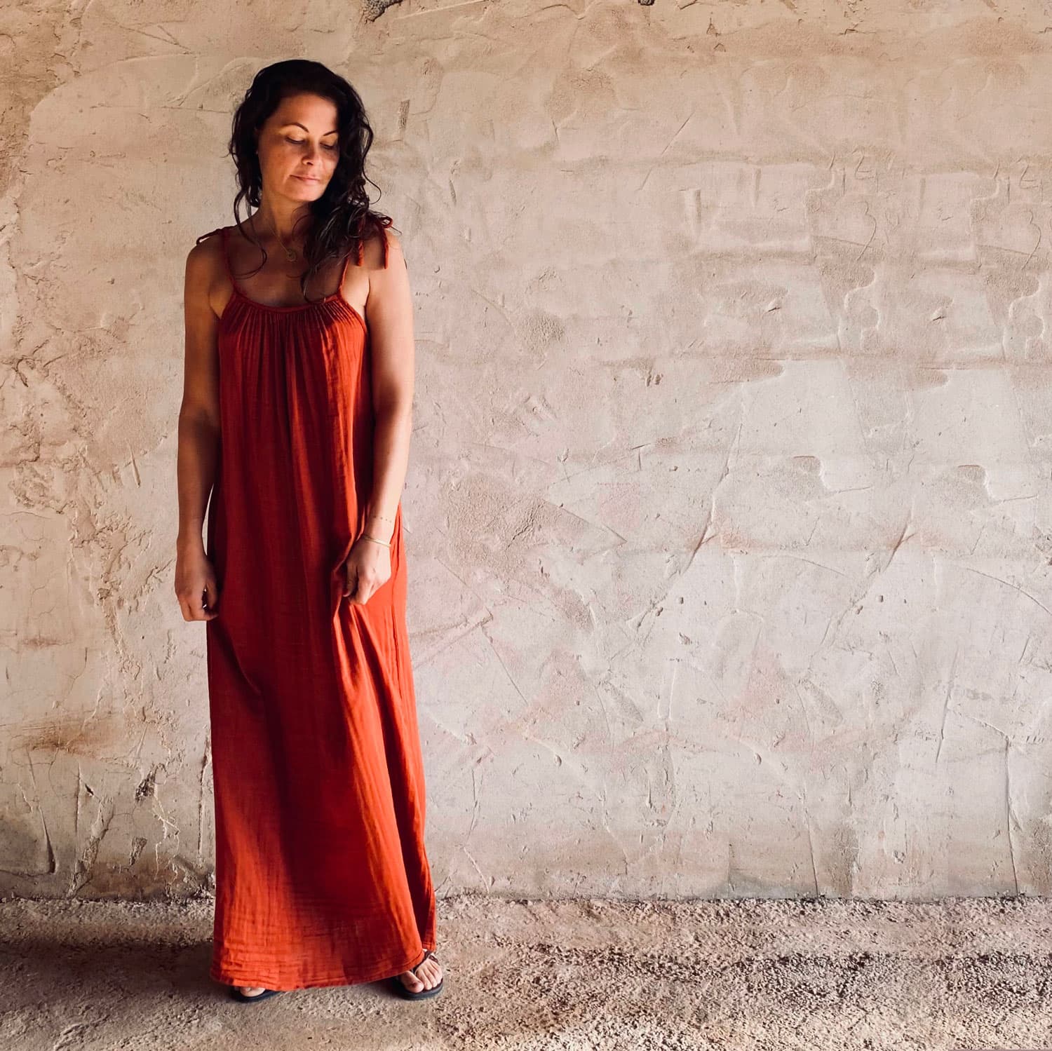 Mia Long Dress  - Women - DS Double Saloo - S051 Terracotta