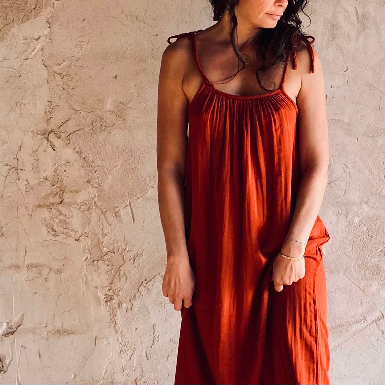 Mia Long Dress  - Women - DS Double Saloo - S051 Terracotta