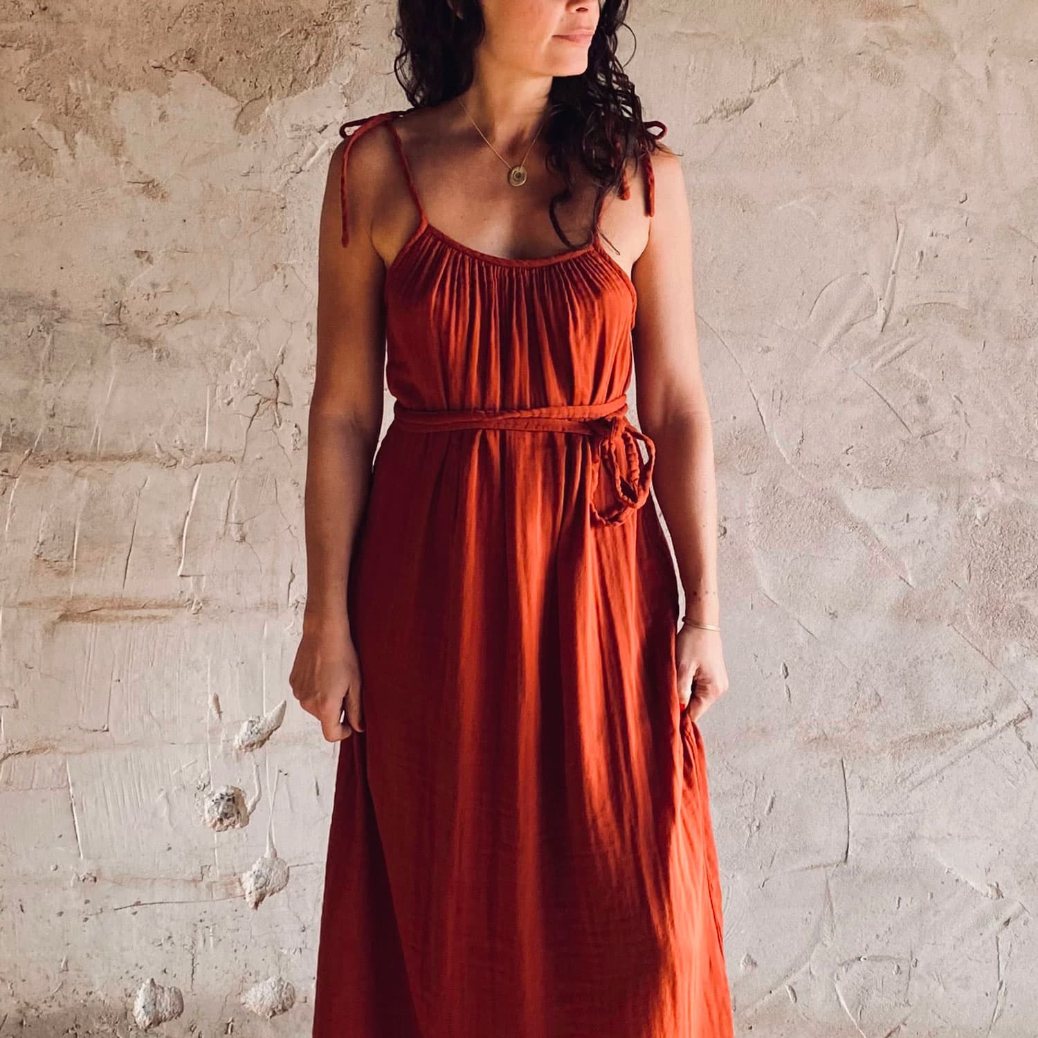 Mia Long Dress  - Women - DS Double Saloo - S051 Terracotta